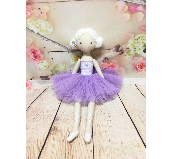 Handmade Ballerina Doll | Handmade Cloth Dolls In Violet Dress 