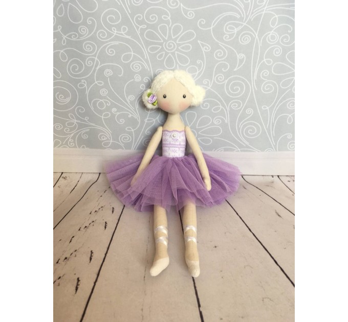 Handmade Ballerina Doll | Handmade Cloth Dolls In Violet Dress 