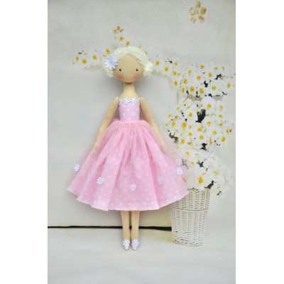 Handmade Princess Ballerina Doll In Pink Dress 