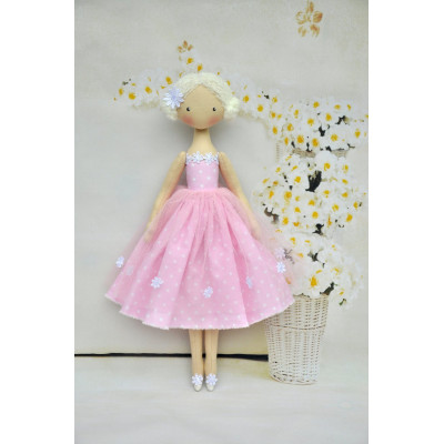 Handmade Princess Ballerina Doll In Pink Dress 