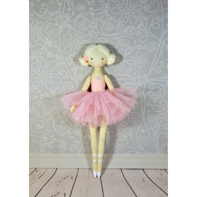 Handmade Ballerina Doll In Pink Dress 